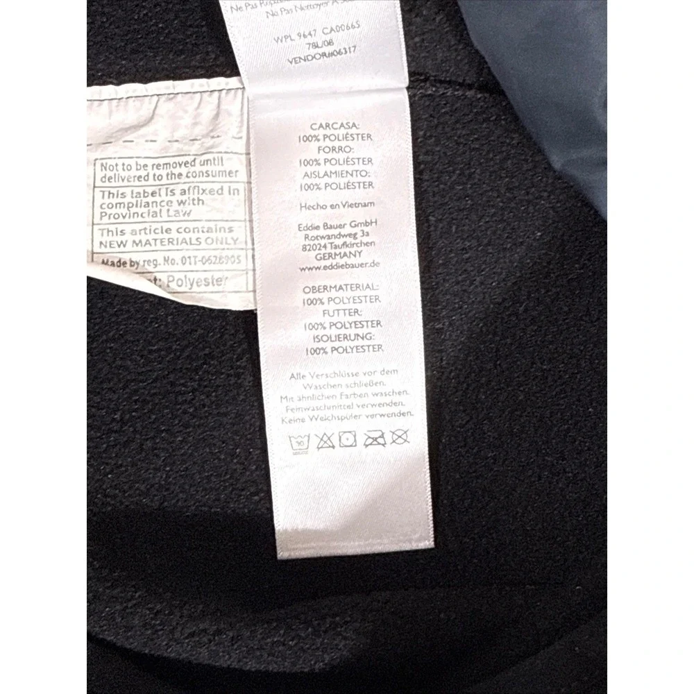 Eddie Bauer Puffer‎ Vest Mens Small Navy Blue Quilted Insulated Full Zip Gorp